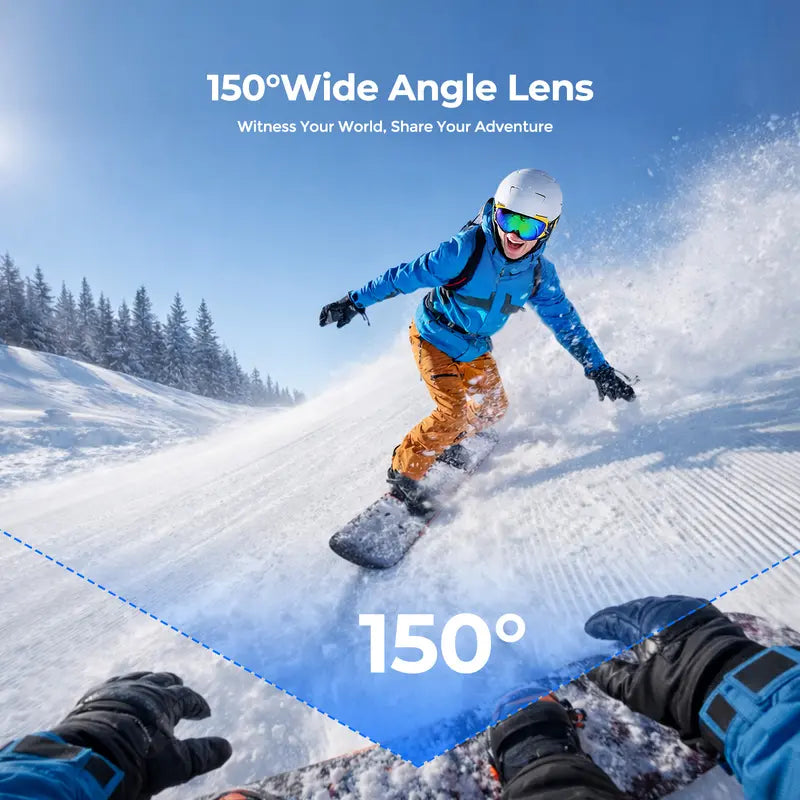 CAMWORLD Mini POV 4K Digital Action Camera - Rechargeable Hands-Free EIS Stabilization, Thumb CMOS Sensor with Lens, Metal Magnetic Mag Mount, Card Support, Wireless Function, Clip Accessory, Portrait/Landscape Modes for Youtube Vlogging