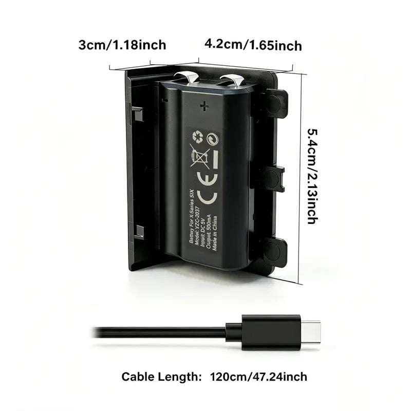 Tuodes 1200Mah Console Accessory Gamepad Battery Pack, +15H Power, USB Cable for Xbox Series X/S Gaming Controller Enhanced Gameplay