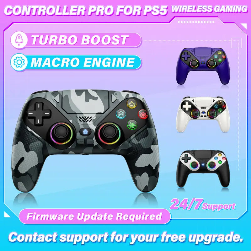 Wireless Pro Gaming Controller for PS5 (Christmas Variety Pack) - Drift Calibration Video Below, LED Lights, Dual Vibration, Motion Sensing, Programmable Buttons, 1000Mah Fast-Charging Batteries, Gamer Stuff, Accessories, Tiktokshopstockup