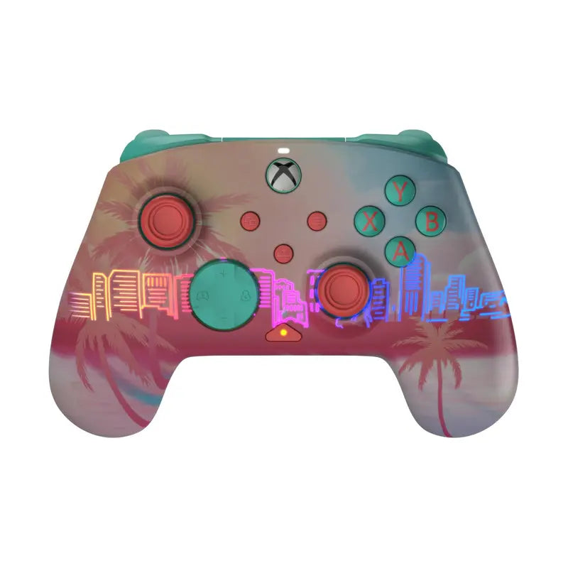 Turtle Beach Pacific Skyline Wireless Gaming Controller for Xbox, PC, Smartphone & Mobile Devices - RGB Lighting, TMR Thumbsticks, Dual Rumble Motors, Mappable Back Buttons, Bluetooth Connection, Rechargeable, Included Cable, City-Ready, Gifts for Him