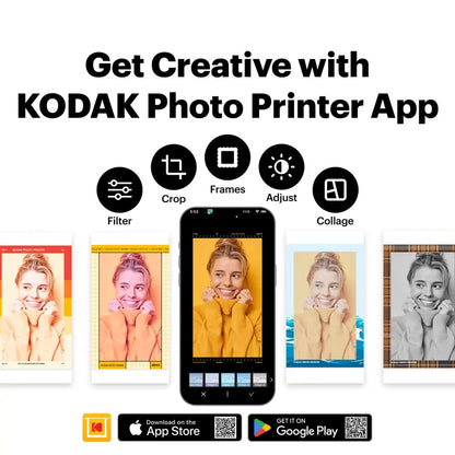 KODAK Dock plus 4X6'' Photo Printer, 50 Sheets, Docking & Bluetooth Smartphone Printer for Iphone & Android, Instant Color Prints, 4PASS Dye Sublimation