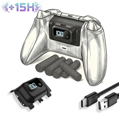 Tuodes 1200Mah Console Accessory Gamepad Battery Pack, +15H Power, USB Cable for Xbox Series X/S Gaming Controller Enhanced Gameplay