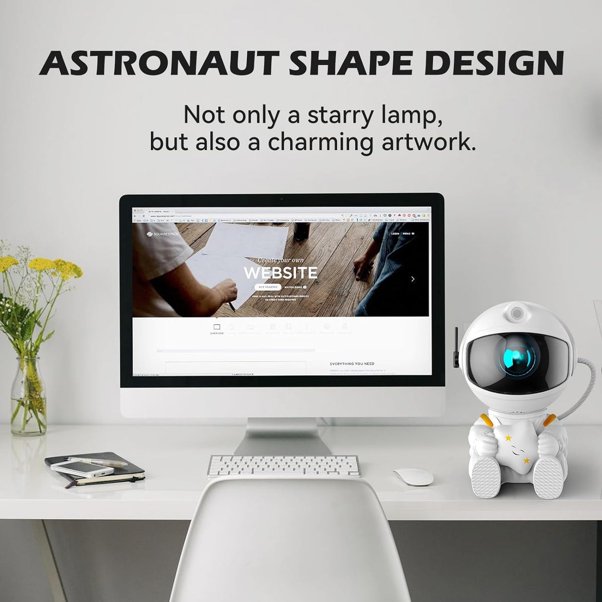 Astronaut Galaxy Projector Night Light, Star Projector for Kids Room Decor