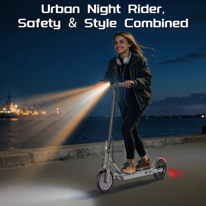 【Aopo】Motorized Scooter for Adults - 350W Motor, 36V Battery, Max 19Mph Speed, 15-Mile Range, 3-Speed Modes, App-Controlled, Dual ABS Brakes, Multifunctional Compact Foldable, Aluminum Portable Frame, 14.8 Kg, 42 X 17 X 18 Inches, Ideal Gift for Teens+