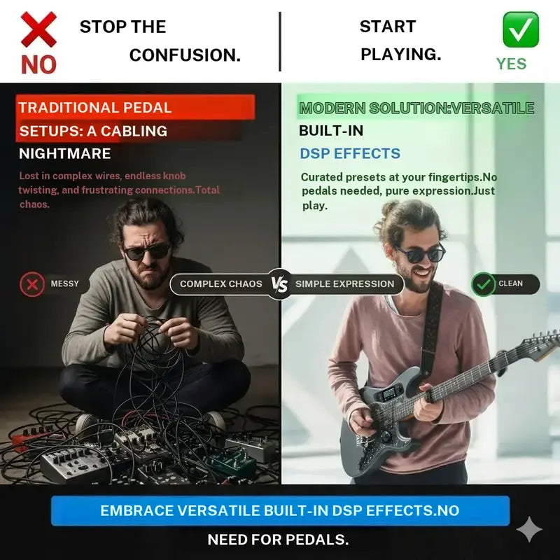 Xmari Smart Electric Guitar Kit - Carbon Fiber Body, Alnico Pickups with Coil Split, 4 DSP Effects, No Built-In Amp, USB-C OTG Recording, Headphone Jack, App Control, Super Strat Design for Creating, Gig Bag, Strap, Cable & Picks #Backtoschool
