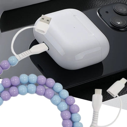 4 in 1 Beaded Fast Charging Cable for Iphone High-Speed 60W PD3.0 Charging for Iphone Fast Data Sync Beads Phone Cable Wide