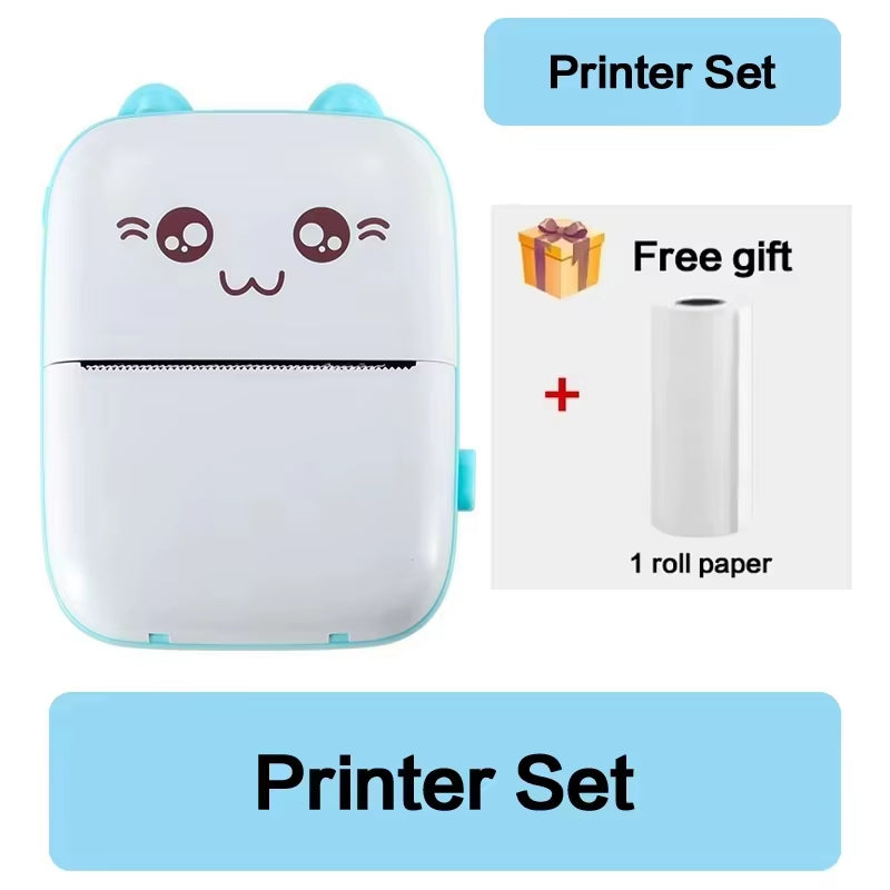 58Mm Mini Portable Thermal Printer Wireless Bluetooth Mobile Pocket Photo Printer Memo Wrong Question HD Printing with USB Cable