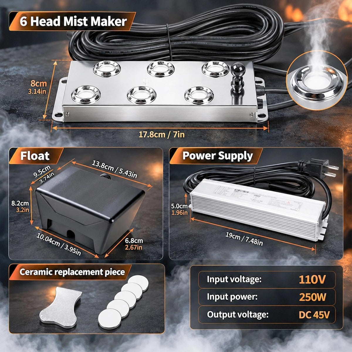 Ultrasonic Mist Maker Fogger Machine, Industrial Humidifier Fog Machine