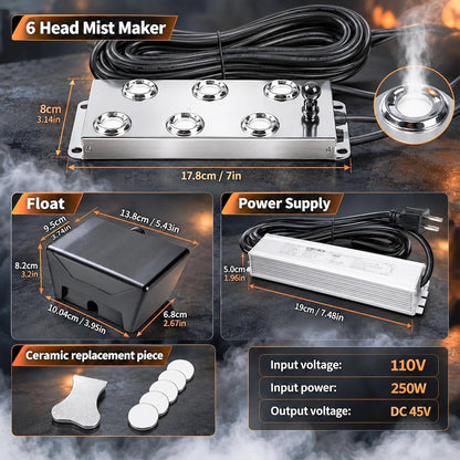 Ultrasonic Mist Maker Fogger Machine, Industrial Humidifier Fog Machine