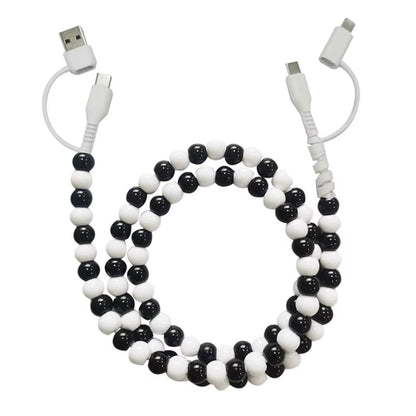 4 in 1 Beaded Fast Charging Cable for Iphone High-Speed 60W PD3.0 Charging for Iphone Fast Data Sync Beads Phone Cable Wide