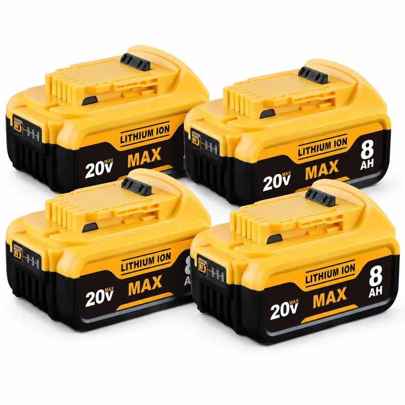 20V MAX 8.0Ah Li-Ion Quick Release Slide-Style Replacement Battery Packs with LED Gauge, Compatible with Dewalt Cordless Tools (DCB200, DCB205, DCB206, DCB208)
