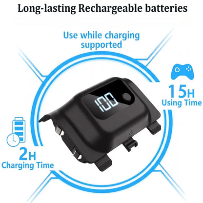 Tuodes 1200Mah Console Accessory Gamepad Battery Pack, +15H Power, USB Cable for Xbox Series X/S Gaming Controller Enhanced Gameplay