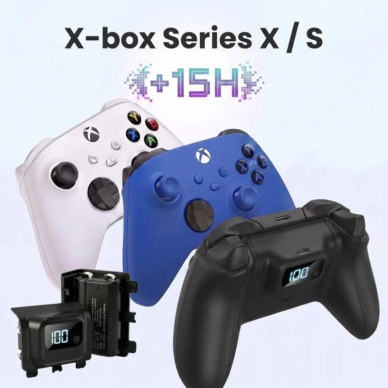 Tuodes 1200Mah Console Accessory Gamepad Battery Pack, +15H Power, USB Cable for Xbox Series X/S Gaming Controller Enhanced Gameplay