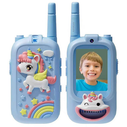 Video Walkie Talkies for Kids 2 Pack Rechargeable Toddler Toys for Indoor Camping Travel Birthday Gfits for Kids Ages 3-12