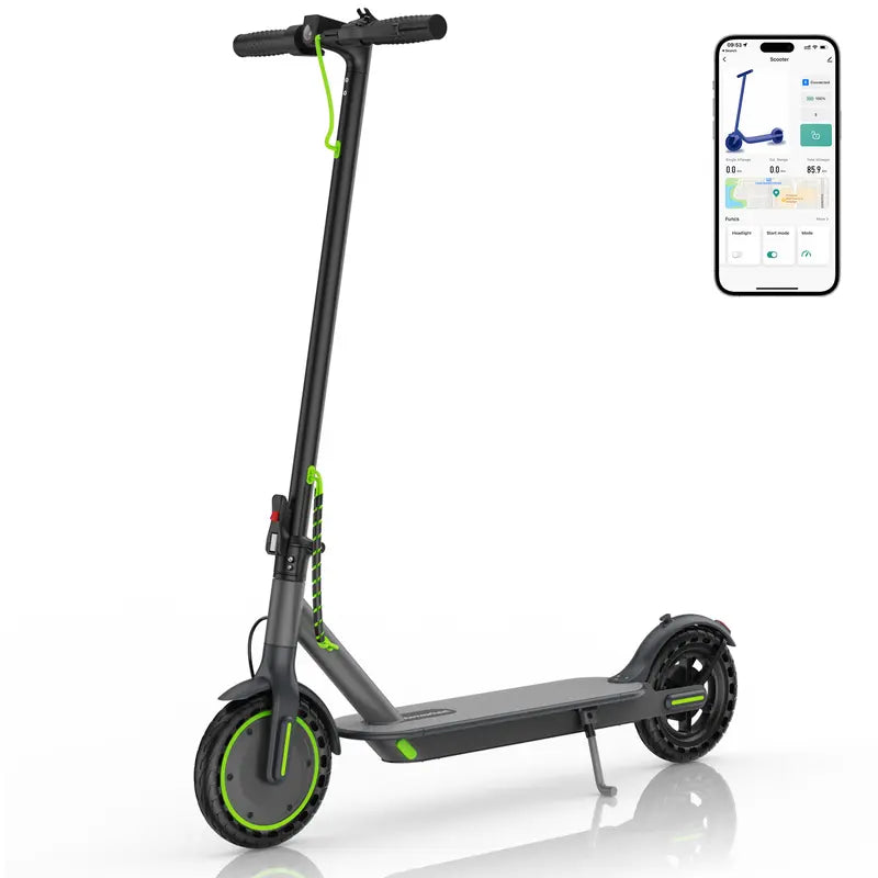 【Aopo】Motorized Scooter for Adults - 350W Motor, 36V Battery, Max 19Mph Speed, 15-Mile Range, 3-Speed Modes, App-Controlled, Dual ABS Brakes, Multifunctional Compact Foldable, Aluminum Portable Frame, 14.8 Kg, 42 X 17 X 18 Inches, Ideal Gift for Teens+