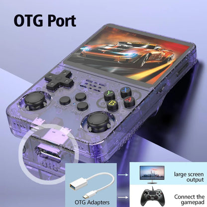 R36S 2025 New Retro Handheld Game Console, 20000+ HD Games Mini Retro Video Console, 3.5 Inch IPS Screen, Portable Arcade Video Gaming Console Gift for Adults (White)