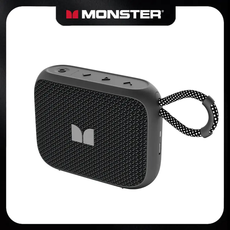 Monster S520 Compact Portable Wireless Bluetooth Speaker - Deep Bass Audio Device with IPX7 Waterproof, Bluetooth 6.0, 16H Playtime, TWS Stereo Pairing, Hands-Free Calls, Sound Upgrade for Beach, Camping (Audio, Mini Instant, Modern)