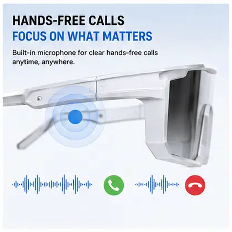 VUB Wearable AI Smart Glasses - Open-Ear Bluetooth Audio, Auto-Darkening Photochromic Lenses, Hands-Free Calling, AI Translation, UV400 Safety, Lightweight, Voice Assistants, for Cycling & Warehouse Work