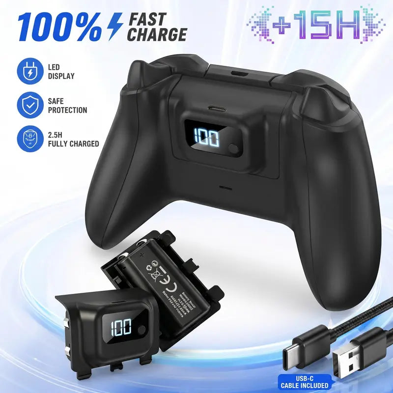 Tuodes 1200Mah Console Accessory Gamepad Battery Pack, +15H Power, USB Cable for Xbox Series X/S Gaming Controller Enhanced Gameplay
