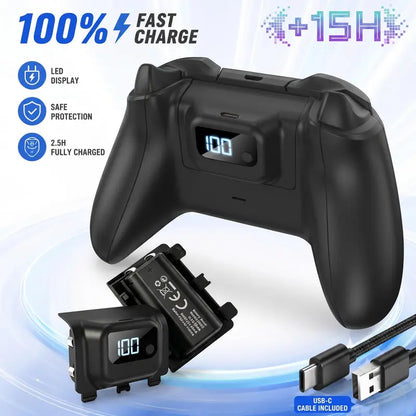 Tuodes 1200Mah Console Accessory Gamepad Battery Pack, +15H Power, USB Cable for Xbox Series X/S Gaming Controller Enhanced Gameplay