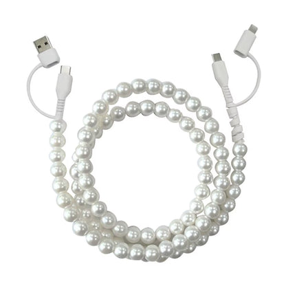 4 in 1 Beaded Fast Charging Cable for Iphone High-Speed 60W PD3.0 Charging for Iphone Fast Data Sync Beads Phone Cable Wide