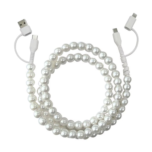 4 in 1 Beaded Fast Charging Cable for Iphone High-Speed 60W PD3.0 Charging for Iphone Fast Data Sync Beads Phone Cable Wide
