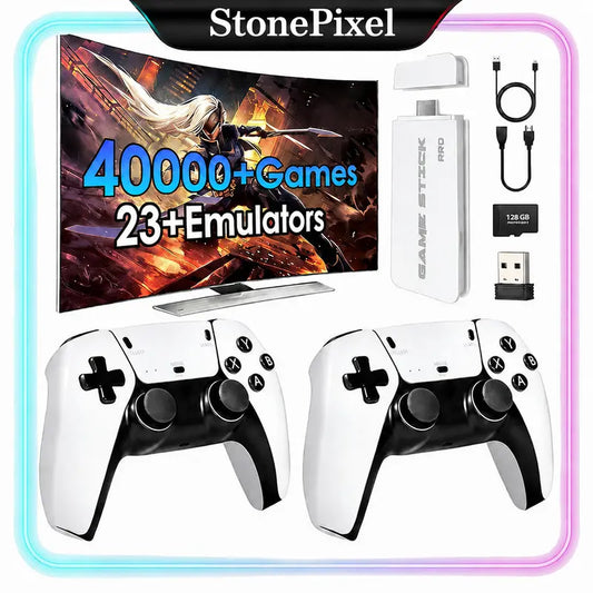 M15 plus Retro Game Stick USB - 2026 Plug & Play Home Video Game Console, 2 Wireless Button Controllers, Cool Gadgets Vintage Gadgets Unique Gifts for Man Mens Gifts for Adults (Birthday, Holiday Parties) Compatible with Tv/Pc/Monitor, Retro Games, 2 Cont