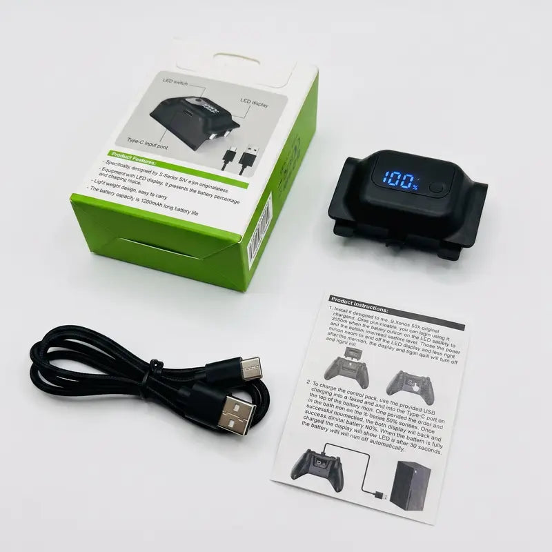 Tuodes 1200Mah Console Accessory Gamepad Battery Pack, +15H Power, USB Cable for Xbox Series X/S Gaming Controller Enhanced Gameplay