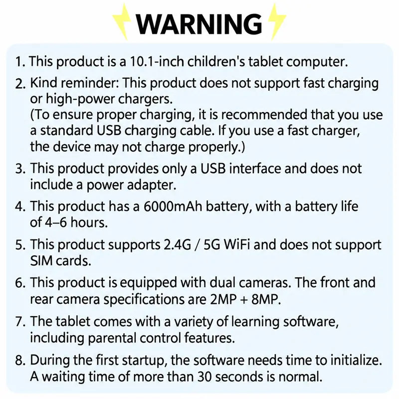 JUNINKE Kids Tablets - 10.1-In Android 15 Wireless Tablets with Protective Case, Dual Camera, 2.4G Wifi, Parental Ctrl, Built-In Li-Ion Battery, Toddlers Educational Electronic Gift Device, Wifi Touchscreen Tablet