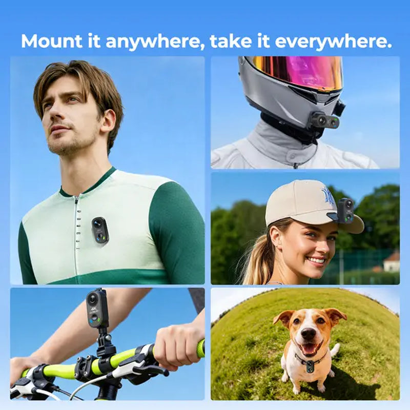 CAMWORLD Mini POV 4K Digital Action Camera - Rechargeable Hands-Free EIS Stabilization, Thumb CMOS Sensor with Lens, Metal Magnetic Mag Mount, Card Support, Wireless Function, Clip Accessory, Portrait/Landscape Modes for Youtube Vlogging