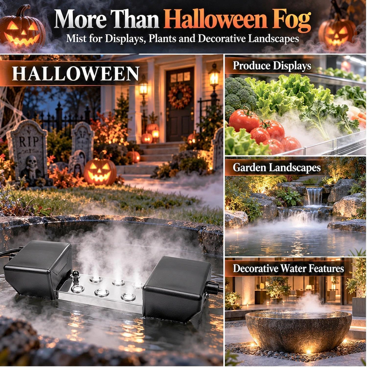 Ultrasonic Mist Maker Fogger Machine, Industrial Humidifier Fog Machine