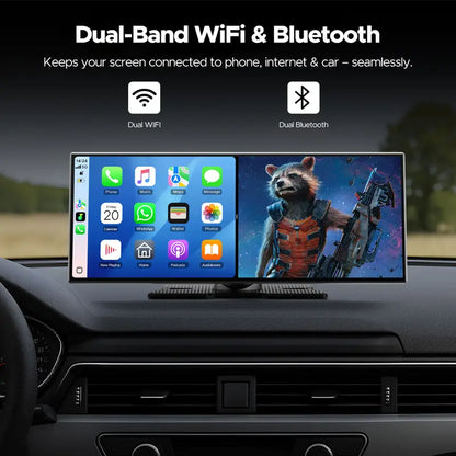 LAMTTO 10.25" Big Wireless Carplay Screen Watch Youtube/Netflix/Tiktok While Parked Auto-Connect, Iphone 8–16+ & Android 11+ Any Car Upgrade